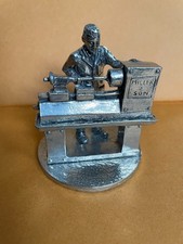 English Miniatures Metal Worker Fine Art Sculpture Tradesman Pewter Vintage