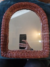 Vtg Mid Century Wicker Framed