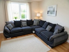 ScS Black Large Corner Sofa in
