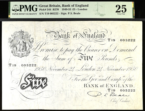 White five pound note - five,