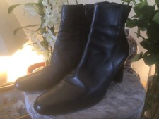 Gorgeous Spanish Paco Herrero Black Leather Ankle Boots - Size 4 