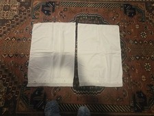 Vintage/antique Pair Of White Pillowcases With Lace Edge, Button Closure