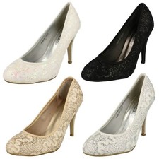 Ladies Spot On High Heel Court Lace 'Design'