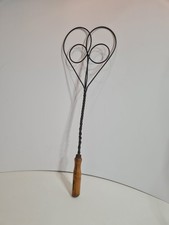 Vintage Rug Carpet Beater Heart Shape Wood Handle Primitive Rustic 54 cm long