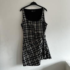 Zara belted plaid mini dress