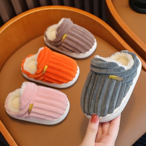 Kids winter fur slippers soft - winter,