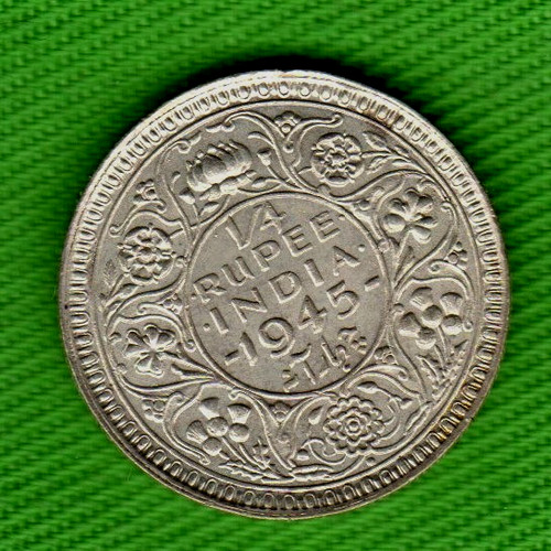 1945 unc kgvi india - 1945, 1/4
