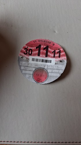 Genuine november 2011 tax disc - tax,