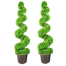 120cm Pair of Green Large Leaf