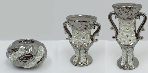 Silver art deco - silver, tealight
