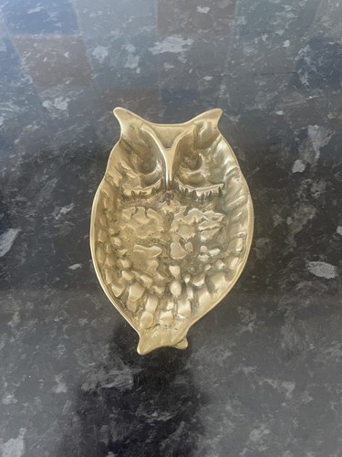 Vintage solid brass owl - solid,