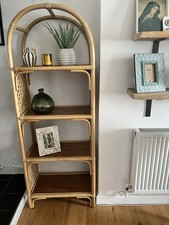 vintage  boho Bamboo and Rattan Shelving Units 1970s 
