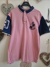Mens St George by Duffer pink polo top size large