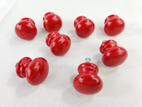 Wooden red drawer pulls - red,