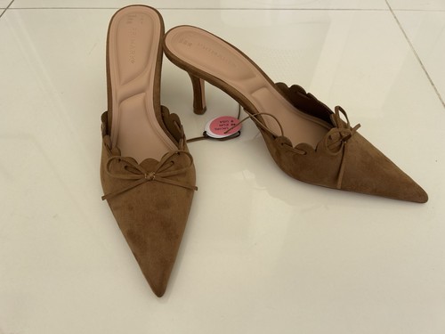 Womens scalloped mule heels - scalloped,