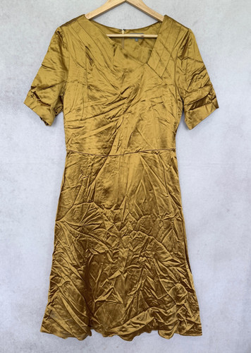 Jaeger gold satin dress - jaeger, 12
