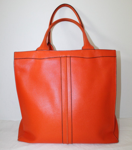 Valextra orange leather - orange, tote