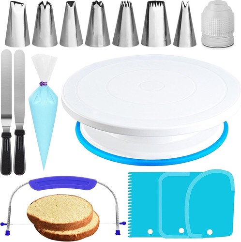 Cake turntable and - and, leveler