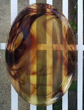 Vintage Amber Davidson Cloud Glass Tray/Plate Oval 