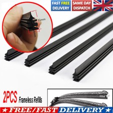 x2 Universal Front Windscreen Wiper Refills For Frameless Wipers 26" Vehicle UK