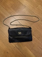 Marc B London Black Crossbody Bag – Gold Chain Strap – Faux Leather – Damaged