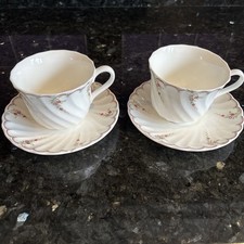 2 x Wedgwood Pink Garland Bone