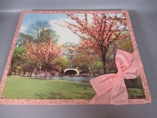 vintage 50s Rowntree's cardboard chocolate box spring blossom pink