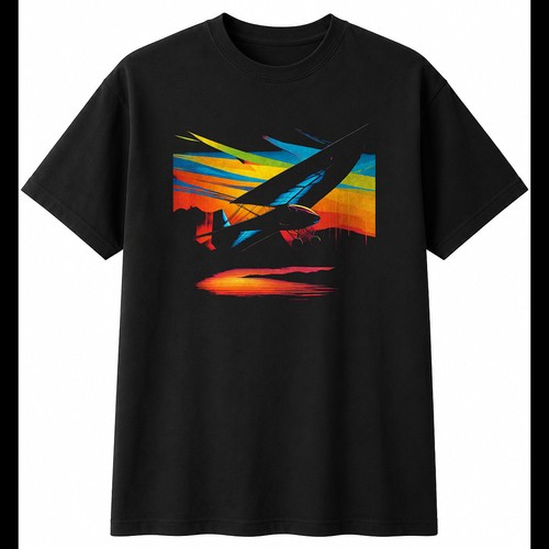 Colourful hang glider torn - hang,