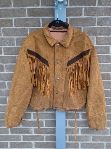 Vintage brown genuine suede - genuine,