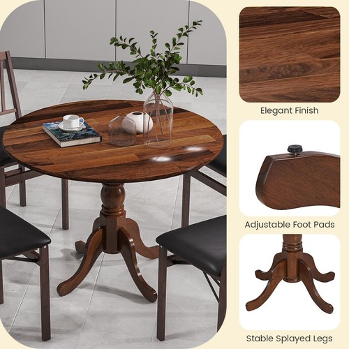 Round wooden dining table - round,
