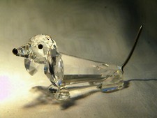 SWAROVSKI CRYSTAL LARGE DACHSUND BRAIDED TAIL 010003 BOX + CERT