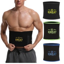Sweat Waist Trainer Trimmer Belt for Men Weight Loss Fat Burn Sweat Body Shaper
