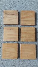6 Pine wood Timber Off Cuts Coasters 10cm x 10cm