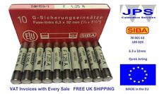 10 x F1.25A Genuine SIBA Fuses