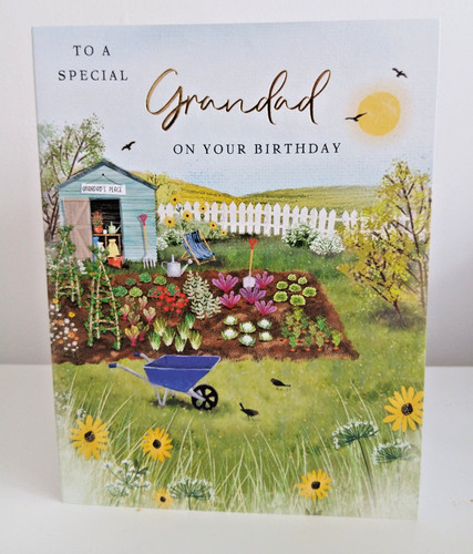 Grandad birthday card garden - birthday, card.