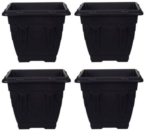 Black square venetian - black, pot