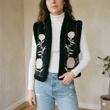 Zara Black Double Faced Floral