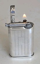 RARE Vintage Sterling Silver SUPER REG,D Lift Arm Petrol Lighter WORKING ORDER