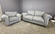 Grey 2 seater & matching armchair sofa set DELIVERY AVAILABLE