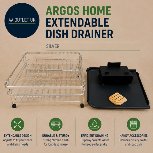 Argos home silver extendable - home,
