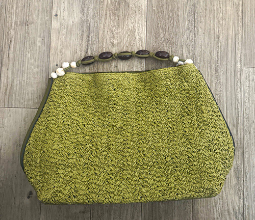 Green woven straw - h&m, handbag