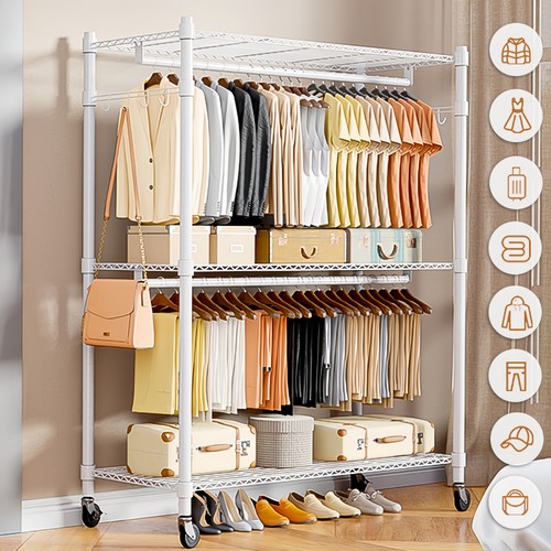 Heavy duty double clothes - duty, rail