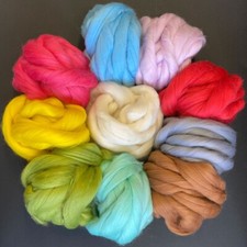 1kg Merino Wool Tops 64's Dyed