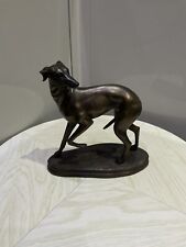 Greyhound Whippet Cast Bronze Sculpture On Base “ O Tupton” 18 X 8 X 19.5cm
