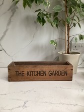 Rustic style wooden kitchen herb planter