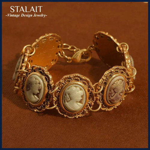 Vintage cameo bracelet - cameo, retro
