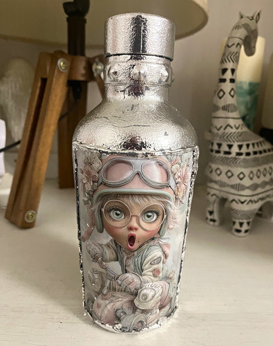 Glass decorative bottle - cm,