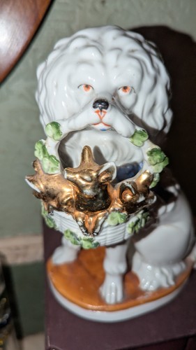 Vintage german porcelain dog - vintage,