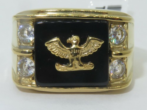 Mens eagle ring - gold, signet