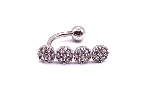 Belly bar reverse flower with